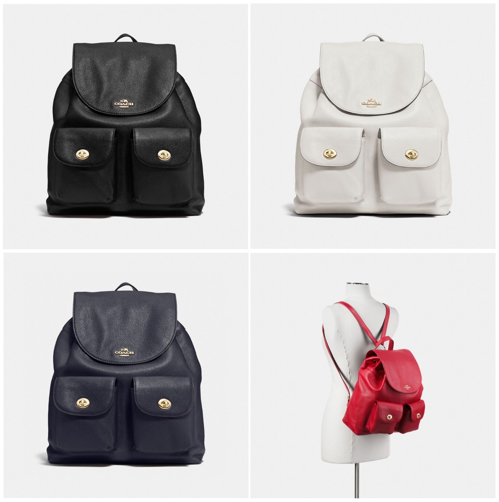 coach pebbled leather backpack f37410 black