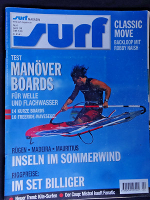 SURF MAGAZIN 4/99, INTERVIEW DANIEL BRUCH,ACE 265 FREERIDE,AHD 267 III,BIC SAXO