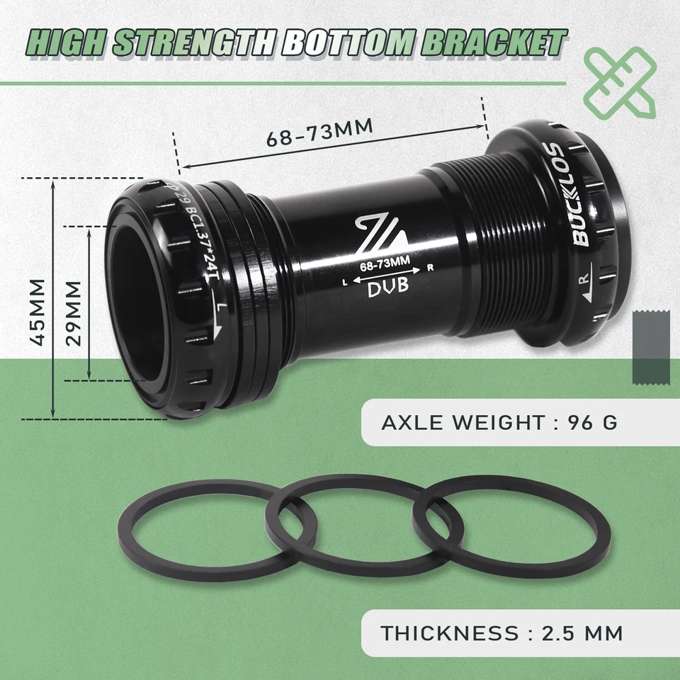 BUCKLOS MTB Bike 170mm Crank Arm BSA DH Enduro Hollow With DUB 29mm BB68/73mm - image 3 of 4