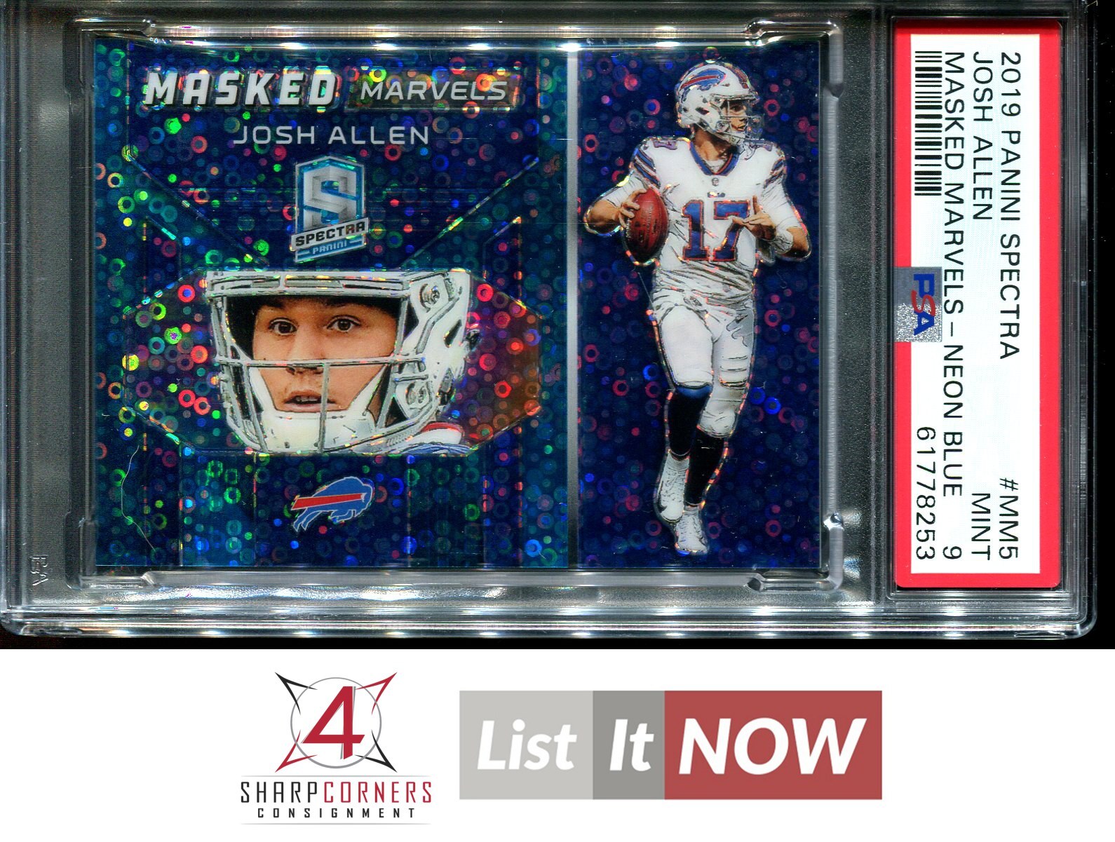 Josh Allen Panini Spectra Masked Marvels #MM5 Neon Blue