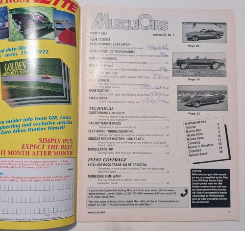 MuscleCars Vol. 9 #2 - March 1991 - Special Convertible Edition! Bagged/Boarded - Bild 13 von 21