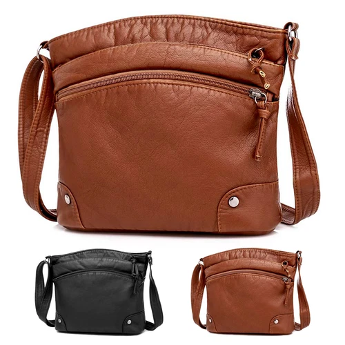 Womens Vintage Soft Leather Shoulder Bag Purse Lady Messenger Crossbody Bag - Bild 16 von 50