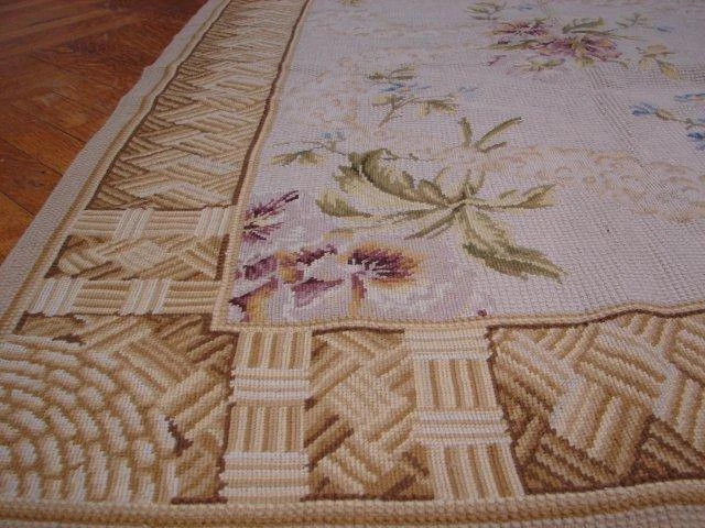 8x10' Light Purple Double Knot SPRING Needlepoint Rug 9239 - Image 4 of 4