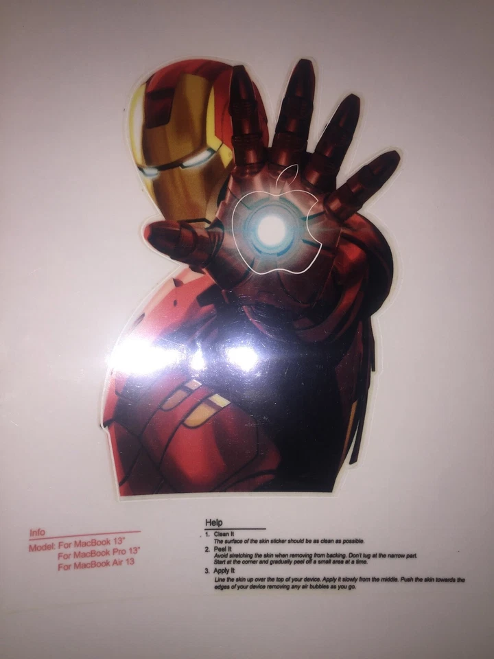 lron Man Apple MacBook / Air/Pro 13" Sticker Skin Decal - Image 2 of 4