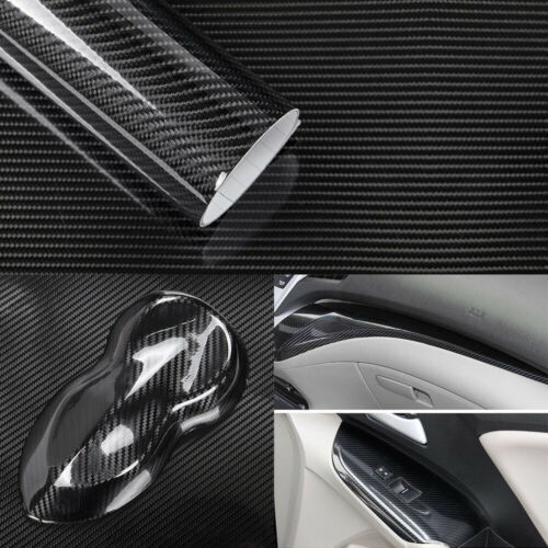 6D Carbon Folie Blasenfrei Autofolie Glanz Schwarz KFZ Klebe Folie 50x 152cm - Bild 4 von 14