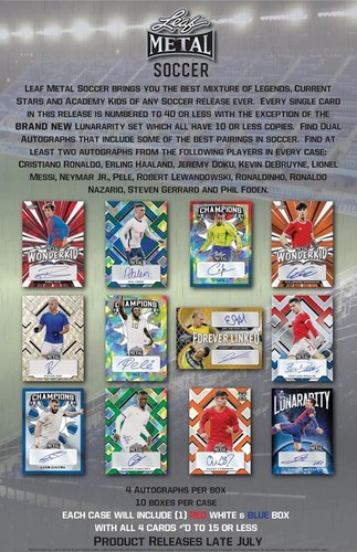 2022 Leaf Metal Soccer Sealed Hobby Box-Pele, Haaland, Ronaldo, Messi Autos