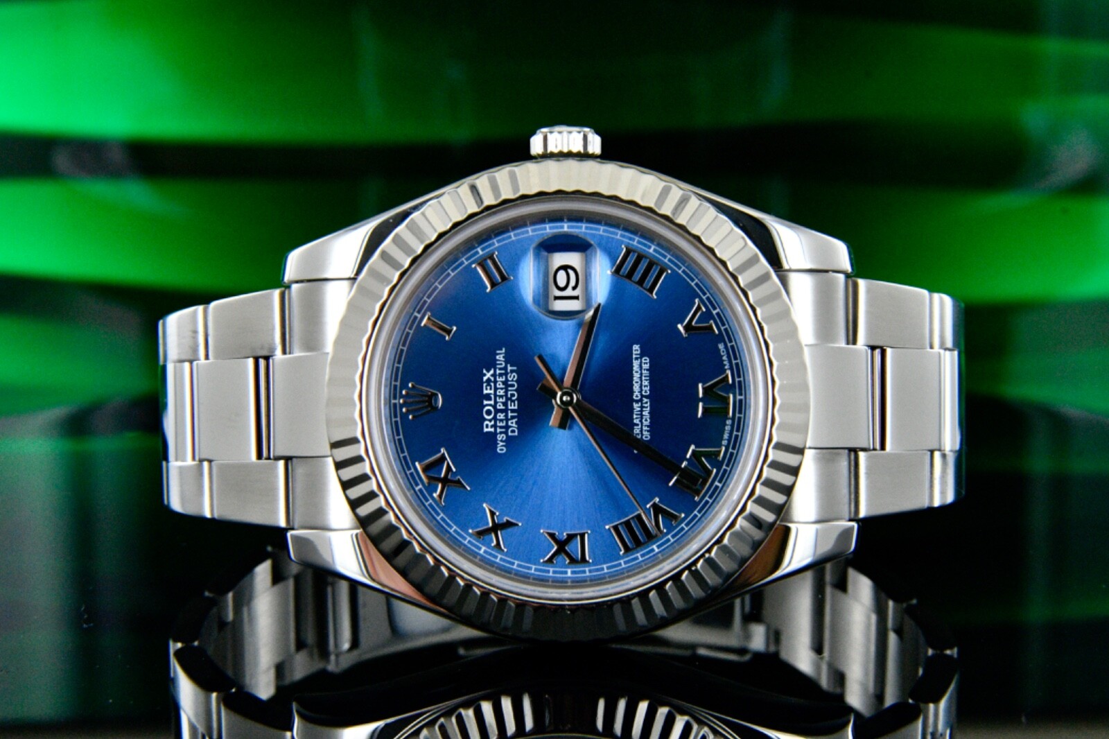 Rolex Datejust II 116334 Azzurro Blue Roman Dial 41mm