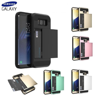 Hülle für Samsung S8 S9 S10 S22 + S20 FE Stoßfest Kartenhalter Hard Wallet Cover