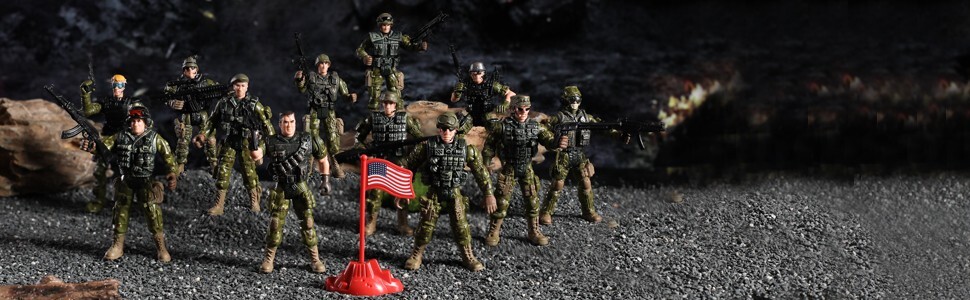 Army Men Action Figures Set OF 12 +12 WEAPON SET PLASTIC ABS NEW VERSION 1:18
