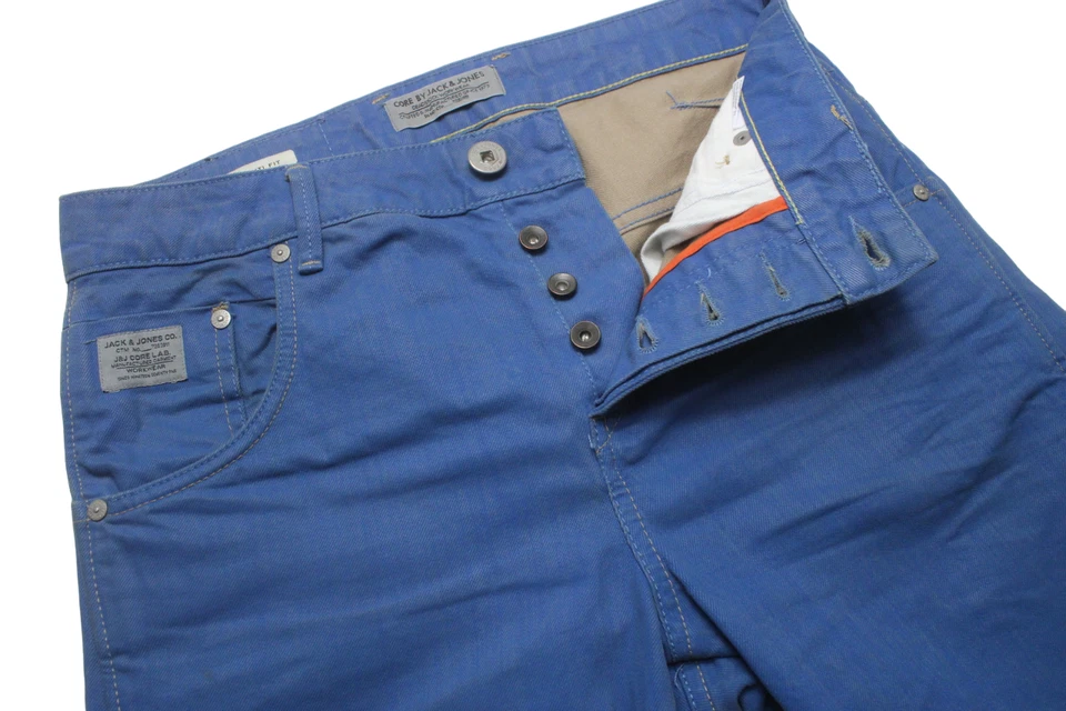 Jack&Jones Core Stan / Anti Fit Vaqueros Hombres W31/L32 Fade Efecto Botón Azul - Imagen 4 de 4