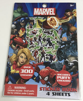 Innovative Designs, LLC Marvel Avengers Sticker Book Set, 4 Sheet, 300+ Sticker