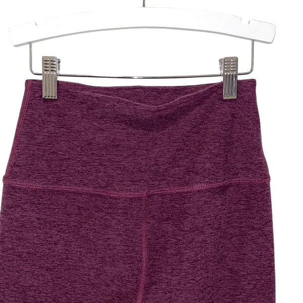 beyond-yoga slim fit flat front cropped heather leggings