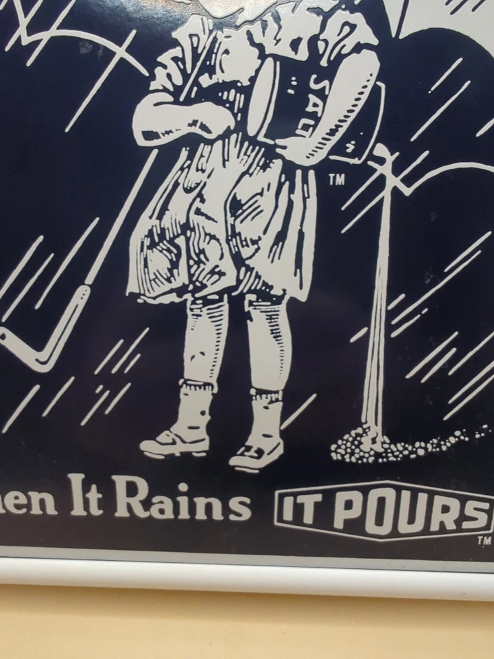 Vintage 1914 Design Morton Salt Umbrella Girl 8X12 Porcelain Enamel Framed Sign - Image 2 of 4