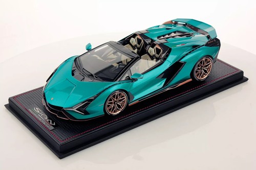 MR Collection LAMBO047 1/18 Lamborghini Sian Roadster Launch Versione Blu Urano