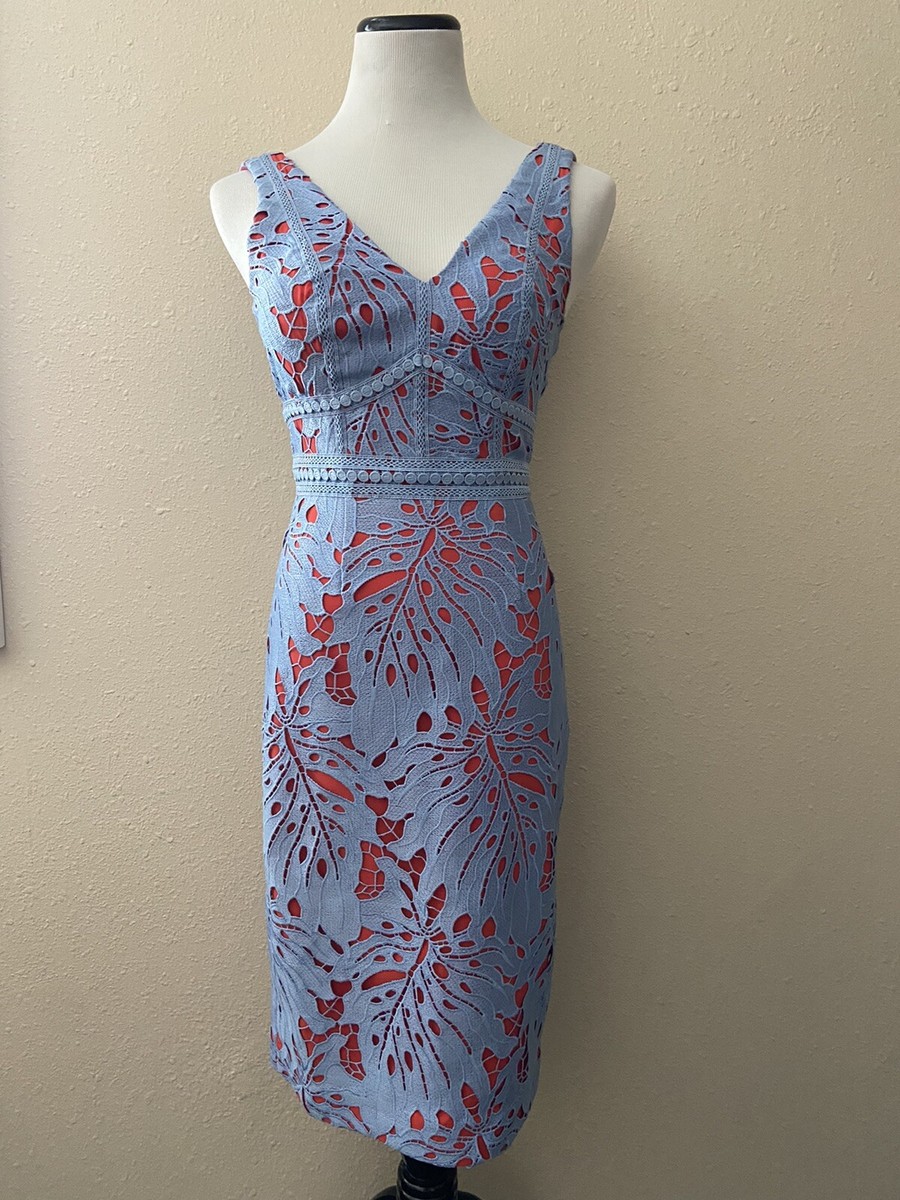Anthropologie Gardenia Lace Column Dress Orange Periwinkle Blue Sz 0 Maeve Anthropologie Gardenia Lace Column Dress Orange Periwinkle Blue Sz 0 Maeve