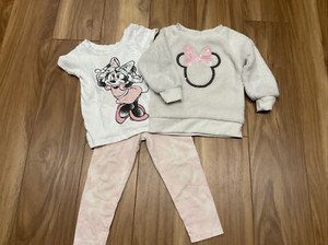 Disney Junior Girls 24 Months Outfit Minnie Mouse Leggings Shirt Sweatshirt