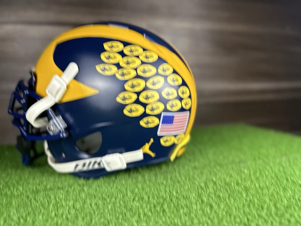 MICHIGAN WOLVERINES Schutt Full Size Adult Medium  Helmet Vintage - Image 3 of 4