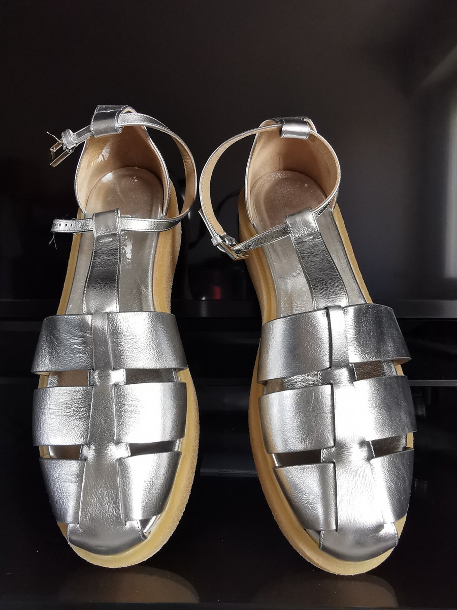 ✨MAX MARA Metallic fisherman Sandals 40EU _ 7UK/GB_ 10US