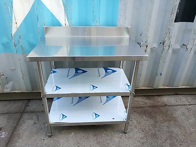 Brand New Stainless Steel 3 Level Bench with splash back 600 x 700 x ...
