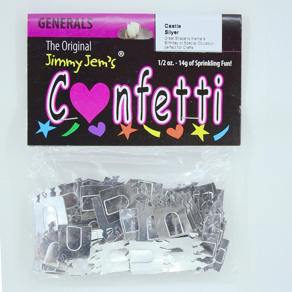 Castillo de confeti plata - 2 piezas o 1/2 libras - ENVÍO GRATUITO (9287) Foto 2 de 4
