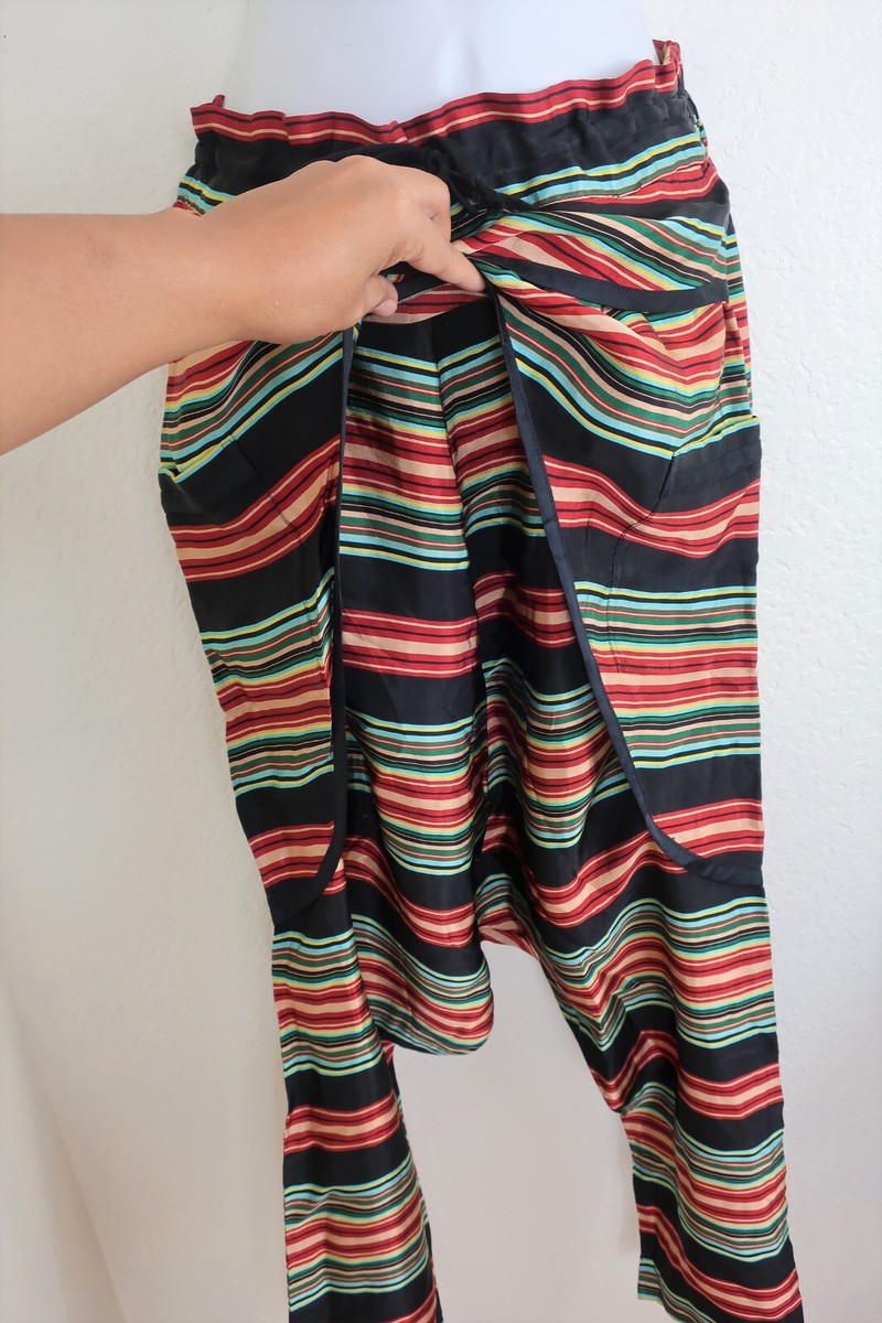 DRIES VAN NOTEN Stripes Wide Leg Baggy Easy Harlem Hip HOp DRIES VAN NOTEN Stripes Wide Leg Baggy Easy Harlem Hip HOp