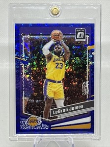 2023-24 Donruss Optic #65 LeBron James /49 Fast Break Blue Prizm Lakers FHOF NM+