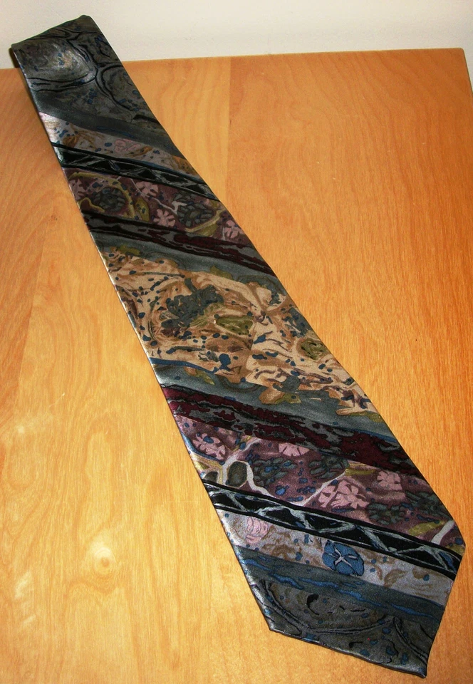 Corbata de cuello de seda verde "escocés" colores cóctel 57" largo x 3,75" ancho (D649) Foto 3 de 4