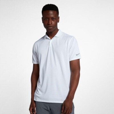 Nike Victory Dri-FIT Solid Golf Polo - 891881-100 - White/Grey
