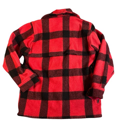 Vintage Johnson Woolen Mills Wool Jacket Hunting Red Plaid Mackinaw 36/38 - Picture 10 of 16