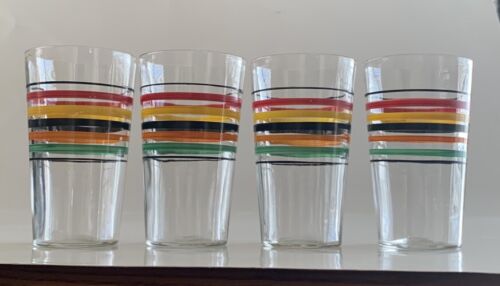 4 Vintage Anchor Hocking getäfelte Bänder Cocktail Gläser 4 Oz - 3,75" seltene Größe - Bild 3 von 21