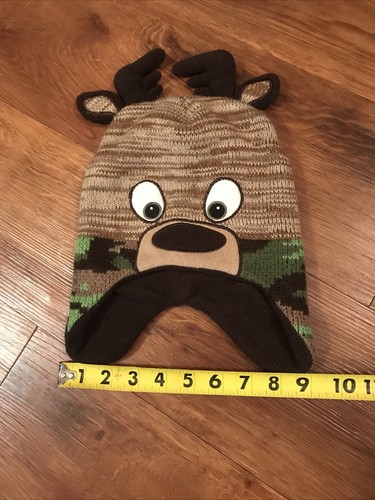 HEALTHTEX CHILD SIZE 2T-5T winter hat camoflage deer cap cute knit hat Unisex - Picture 3 of 5