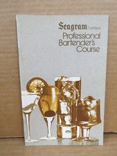 Vintage 1970s Seagram Distillers Professional Bartender's Course Booklet 36 Pgs