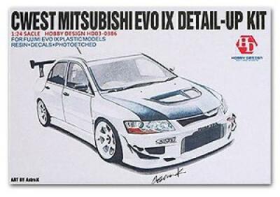 バンダイ ART DESSEI 1/1000 スケール Hobby Design 1/24 Mitsubishi Lancer Evolution IX CWEST