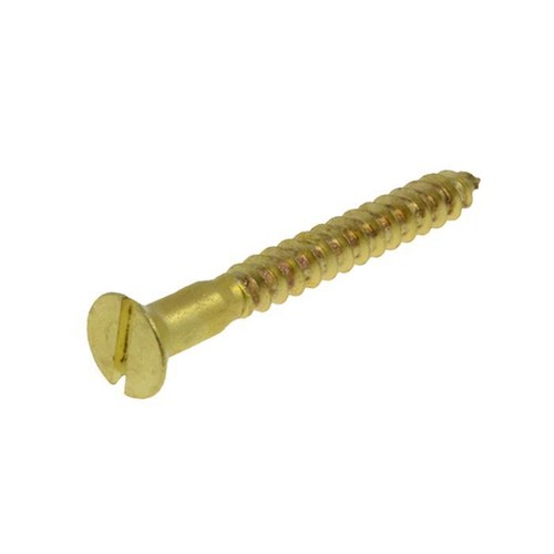 4g-22 x 1/2" Countersunk Slot Wood Screws Solid Brass ANSI B 18.6.1 - Picture 2 of 4