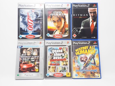 Playstation 2 - Action Spiele Sammlung - Tomb Raider, 007, Hitman, GTA LC - PS2