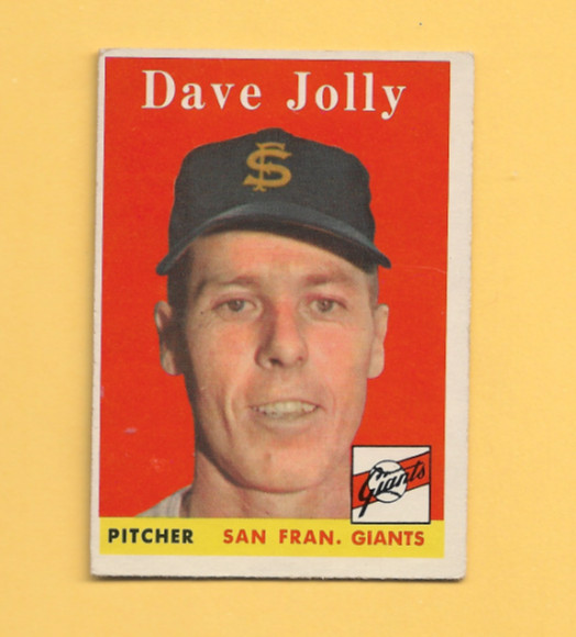 1958 Topps Dave Jolly #163 San Francisco Giants VERY GOOD FREE SHIPPING