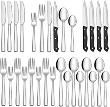 24-Piece Silverware Set for 4, Stainless Steel Flatware Cutlery, Kitchen Utensil
