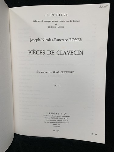 JOSEPH-NICOLAS-PANCRASE ROYER - Pieces de Clavecin - HEUGEL Paris NEW - Picture 2 of 5