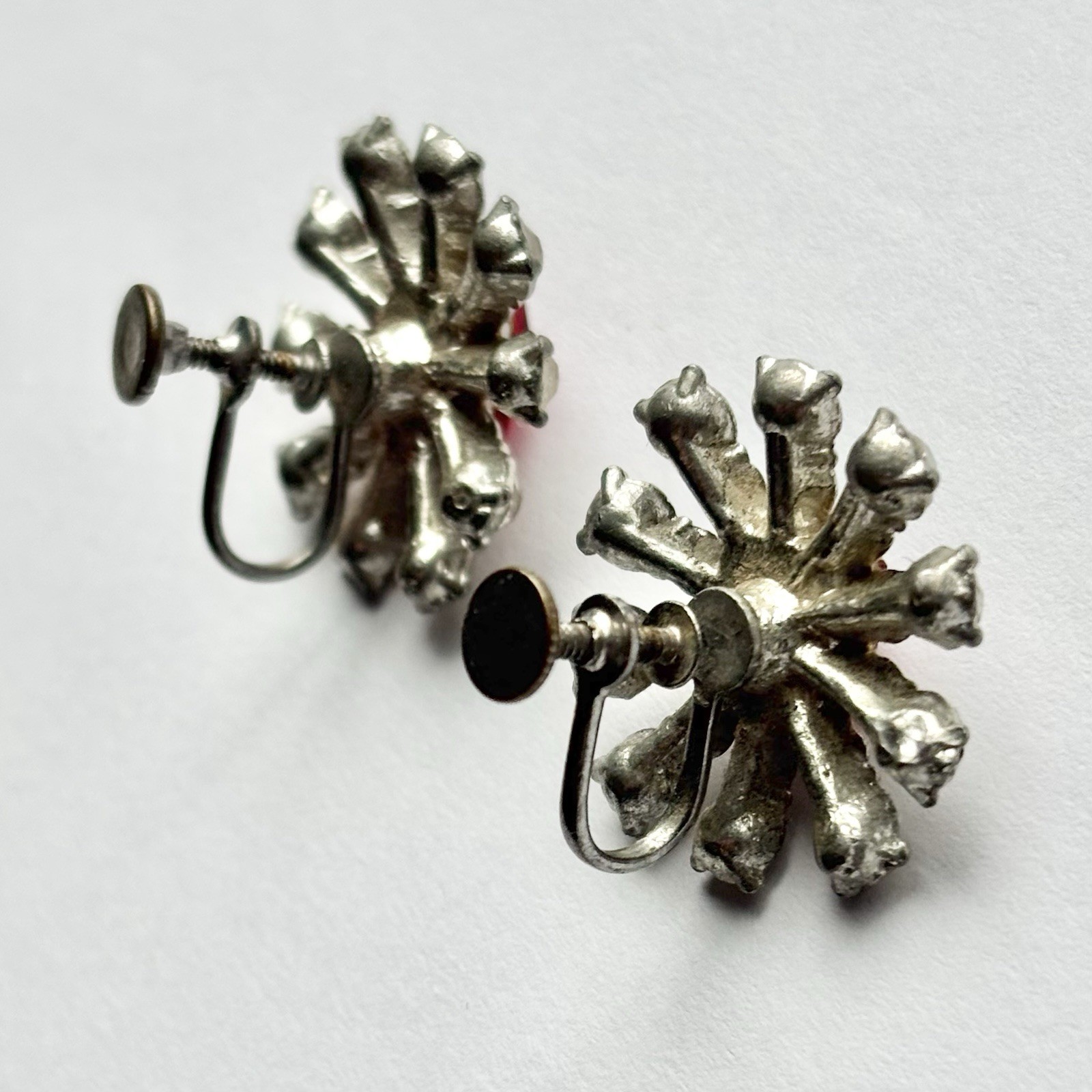 Ruby Red Crystal Rhinestone Snowflake Vintage Scr… - image 9