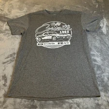 1963 Corvette Sting Ray GM Official Licensed Graphic T-Shirt Gray Mens Medium