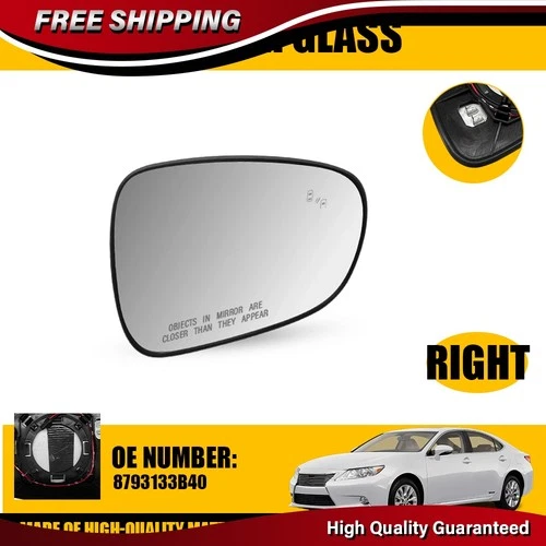 Right Passenger Side Heated Mirror Glass w/Blind Spot For Lexus LS460 2013-2017