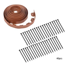 40FT 2" Garden Landscape Edging No Dig Lawn Edging Border With 40 8-In Spikes