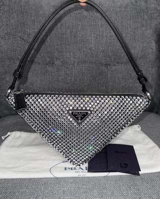 PRADA crystal Triangle shoulder bag