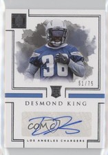 2017 Panini Impeccable Rookie Auto 51/75 Desmond King #180 Auto jc3