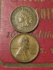 1899 INDIAN HEAD CENT & 1909-VDB  LINCOLN WHEAT  CENT PENNIES  High Grade  VF/EF