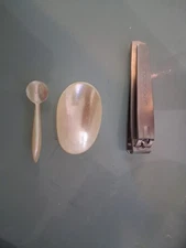 Mother of Pearl Caviar Spoon and Dish Sets Salt Cellar Sets 4 Pieces