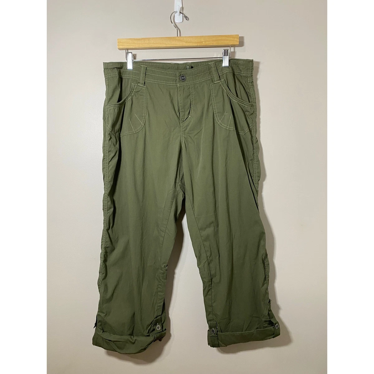 Pantalon De Randonnée Kuhl Cargo Capri Femme – Vert Olive – Taille 2