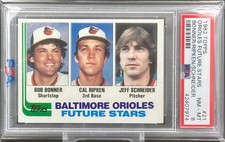 1982 Topps CAL RIPKEN, JR./Bonner/Schneider Rookie Future Stars RC #21 PSA 8