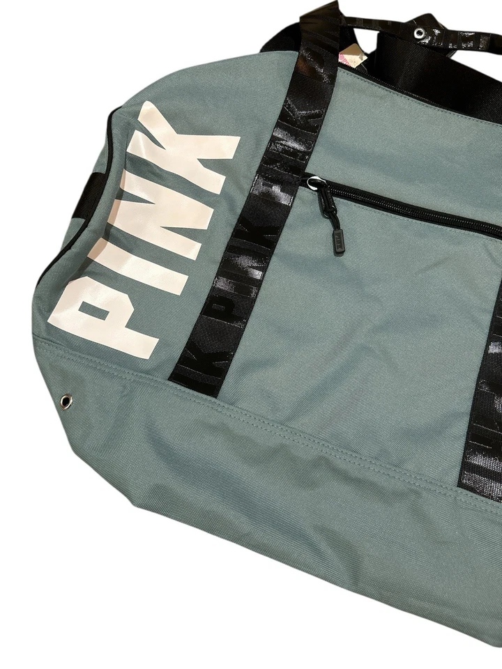 Victoria Secret розовый спортивная сумка Weekender синий и белый логотип - Изображение 4 из 4