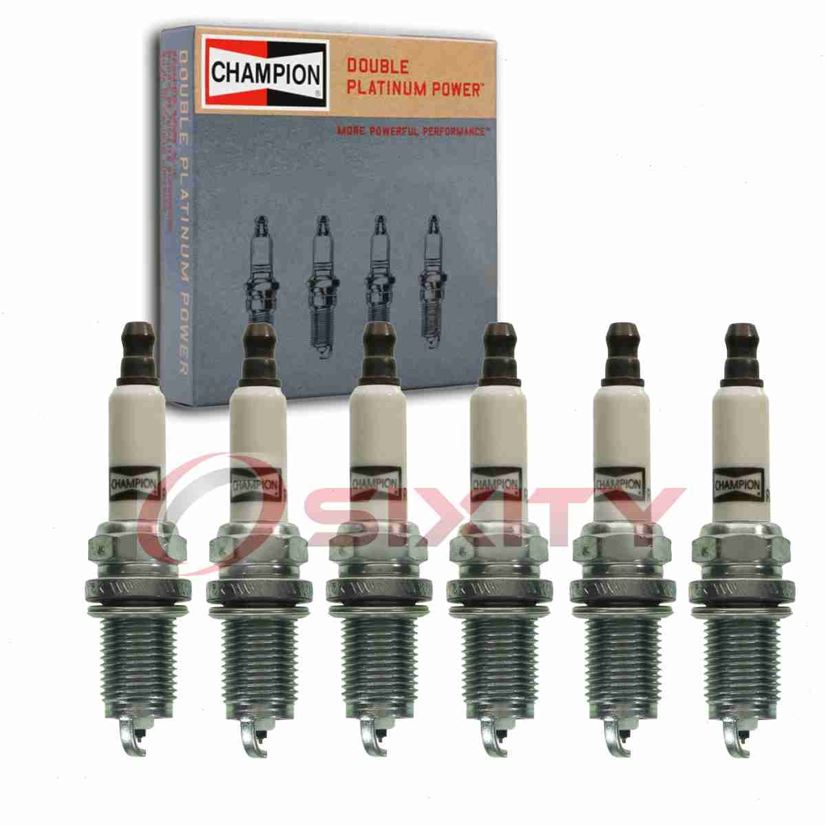 6 pc Champion Double Platinum 7000 Spark Plugs for RC10ZPYPB4 6737 Ignition ac